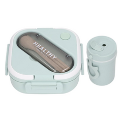 Tupper Cuadrado De Plástico Con Cubiertos,Vaso Portátil De 330ml BOXA08