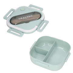 Tupper Cuadrado De Plástico Con Cubiertos,Vaso Portátil De 330ml BOXA08