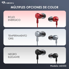 Audífonos Manos Libres Metálico AD333 - Mishop Mexico