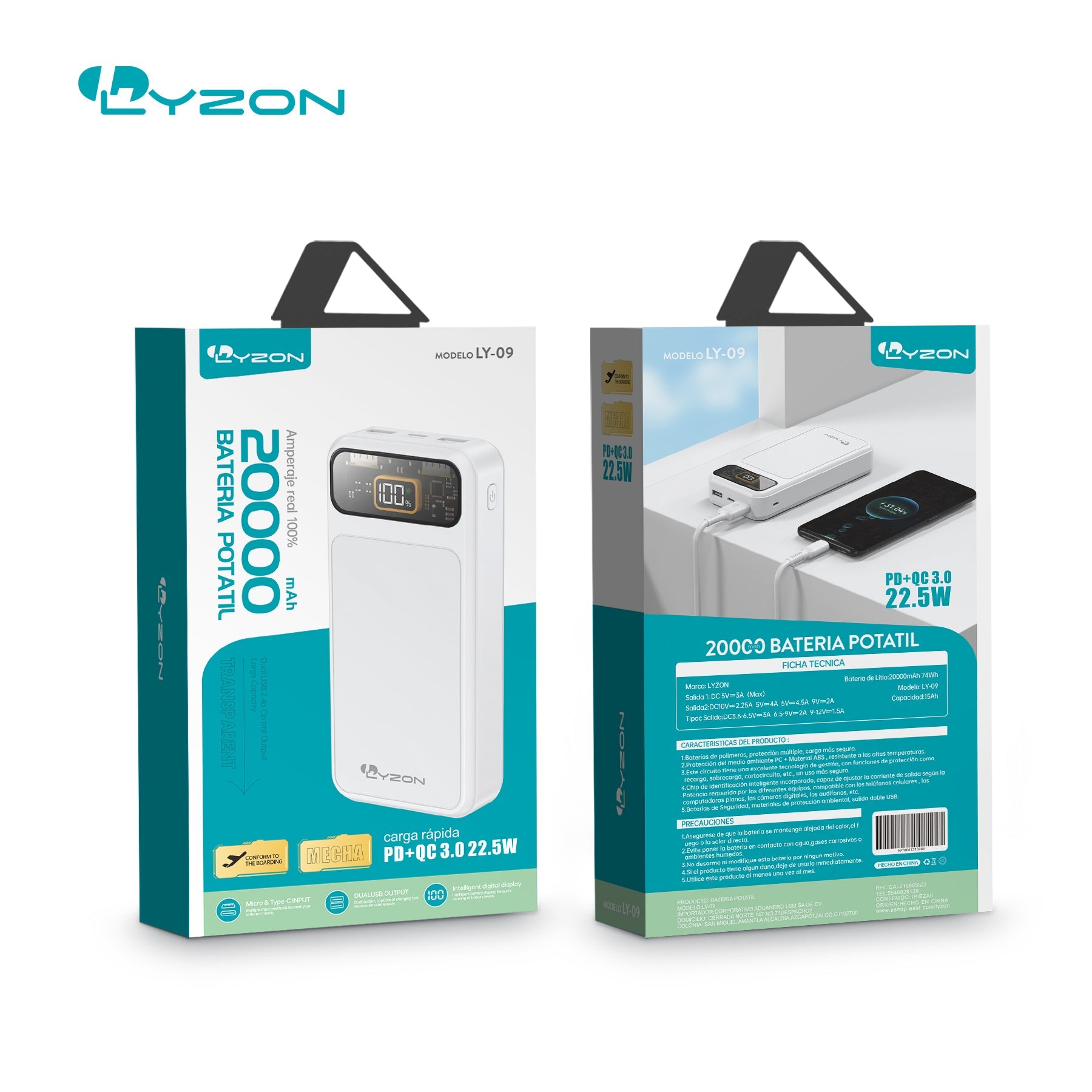 Batería Portátil PowerBanck LY - 09 - Mishop Mexico