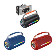 Bocina inalámbrica bluetooth de serie disco, cilíndrica, puerto tf, auxiliar y usb y luz rgb