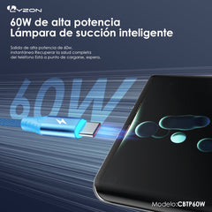 Cable USB Tipo C De Alta Velocidad CBTP60W - Mishop Mexico
