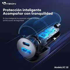 Cargador De coche LYZON XC20 - Mishop Mexico
