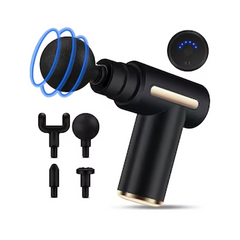 Pistola Masajeadora Portátil con cuatro cabezales 720-black