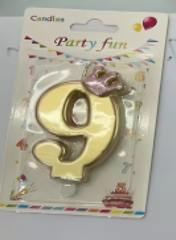 Vela de numero 9 con corona - RD-2