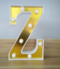 Lámparas de letras doradas y blancas con pegatina grande - 17134