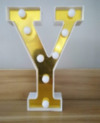 Lámparas de letras doradas y blancas con pegatina grande - 17134