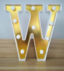 Lámparas de letras doradas y blancas con pegatina grande - 17134