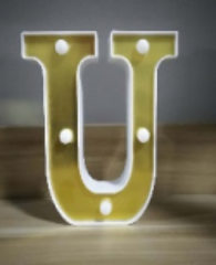 Lámparas de letras doradas y blancas con pegatina grande - 17134