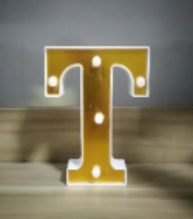 Lámparas de letras doradas y blancas con pegatina grande - 17134