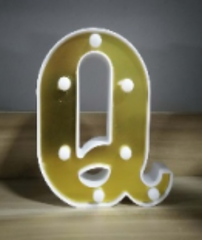 Lámparas de letras doradas y blancas con pegatina grande - 17134