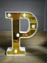 Lámparas de letras doradas y blancas con pegatina grande - 17134