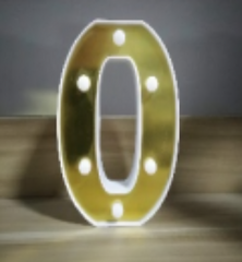 Lámparas de letras doradas y blancas con pegatina grande - 17134