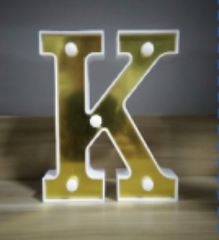 Lámparas de letras doradas y blancas con pegatina grande - 17134