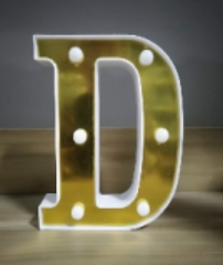 Lámparas de letras doradas y blancas con pegatina grande - 17134