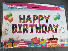 set de película de aluminio inglesa para fiesta de cumpleaños 13pz - 809-5