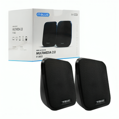 Mini par de altavoces it blue para computadora con conexión auxiliar y usb IT-S822