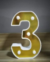 Lámparas de letras doradas y blancas con pegatina grande - 17134