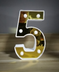 Lámparas de letras doradas y blancas con pegatina grande - 17134