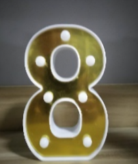 Lámparas de letras doradas y blancas con pegatina grande - 17134