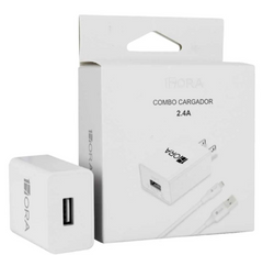 1HORA Combo Cargador Iphone 1M 2.4A GAR143