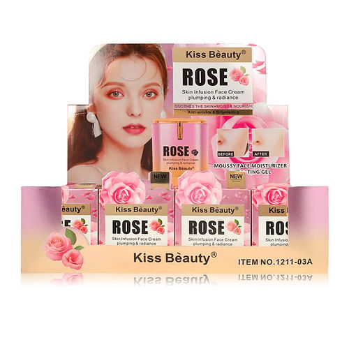 (12 piezas) Crema para rostro con agua de rosas 1211-03a SANIYE