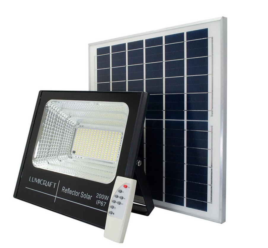 Caja 12pz Reflector Led con Panel Solar SJB200W