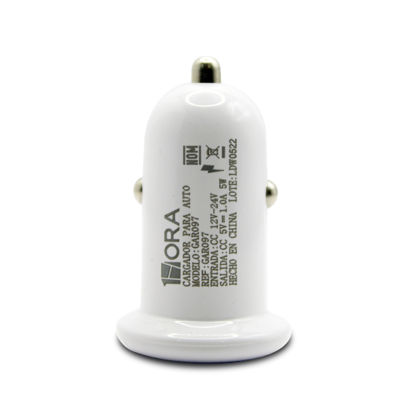 1HORA Plug Cargador Con Puerto USB GAR097