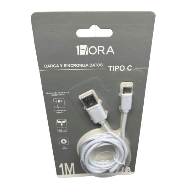 1HORA Cable Usb Tipo C Uso Rudo Carga Rapida CAB184