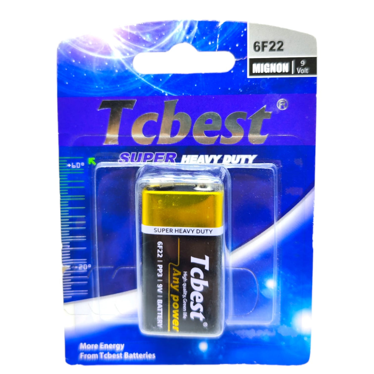 PILA TCBEST CUADRADA 9V  PILA-6F22