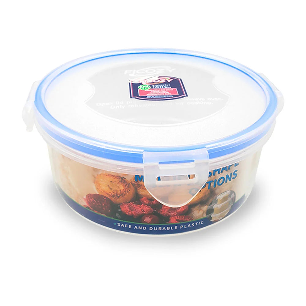 Tupper transparente circular con cierre hermético, capacidad de 900ml - yx8051