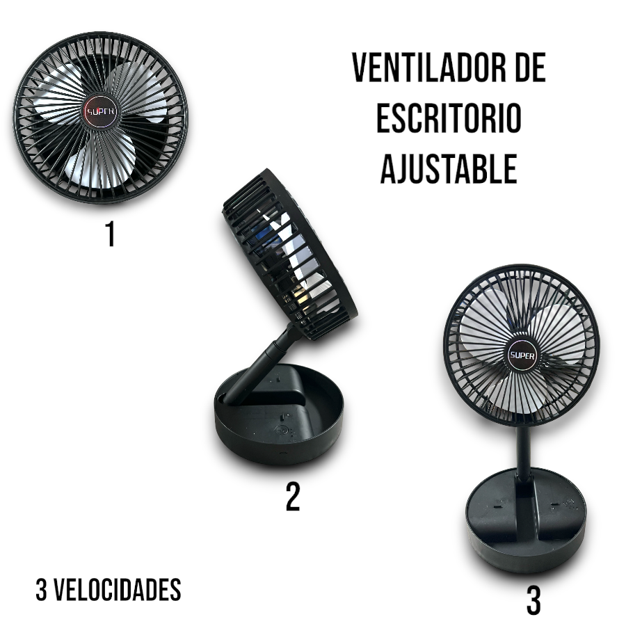 CDMX - MINI VENTILADOR DE ESCRITORIO AJUSTABLE CON TRES VELOCIDADES