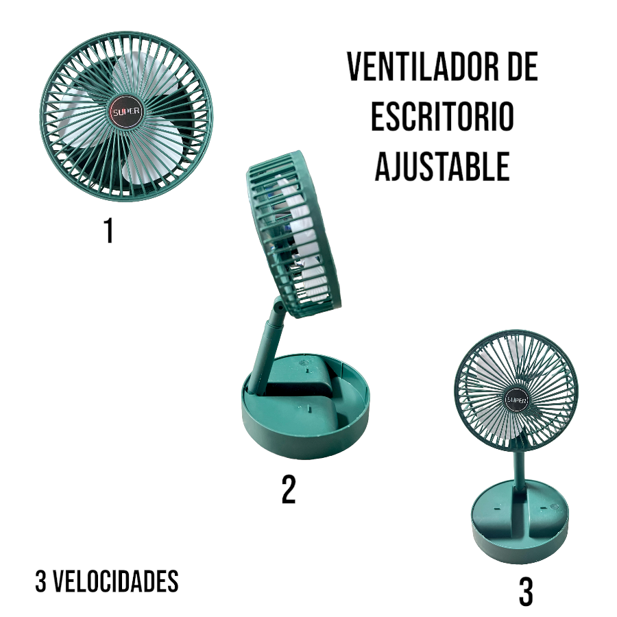 CDMX - MINI VENTILADOR DE ESCRITORIO AJUSTABLE CON TRES VELOCIDADES