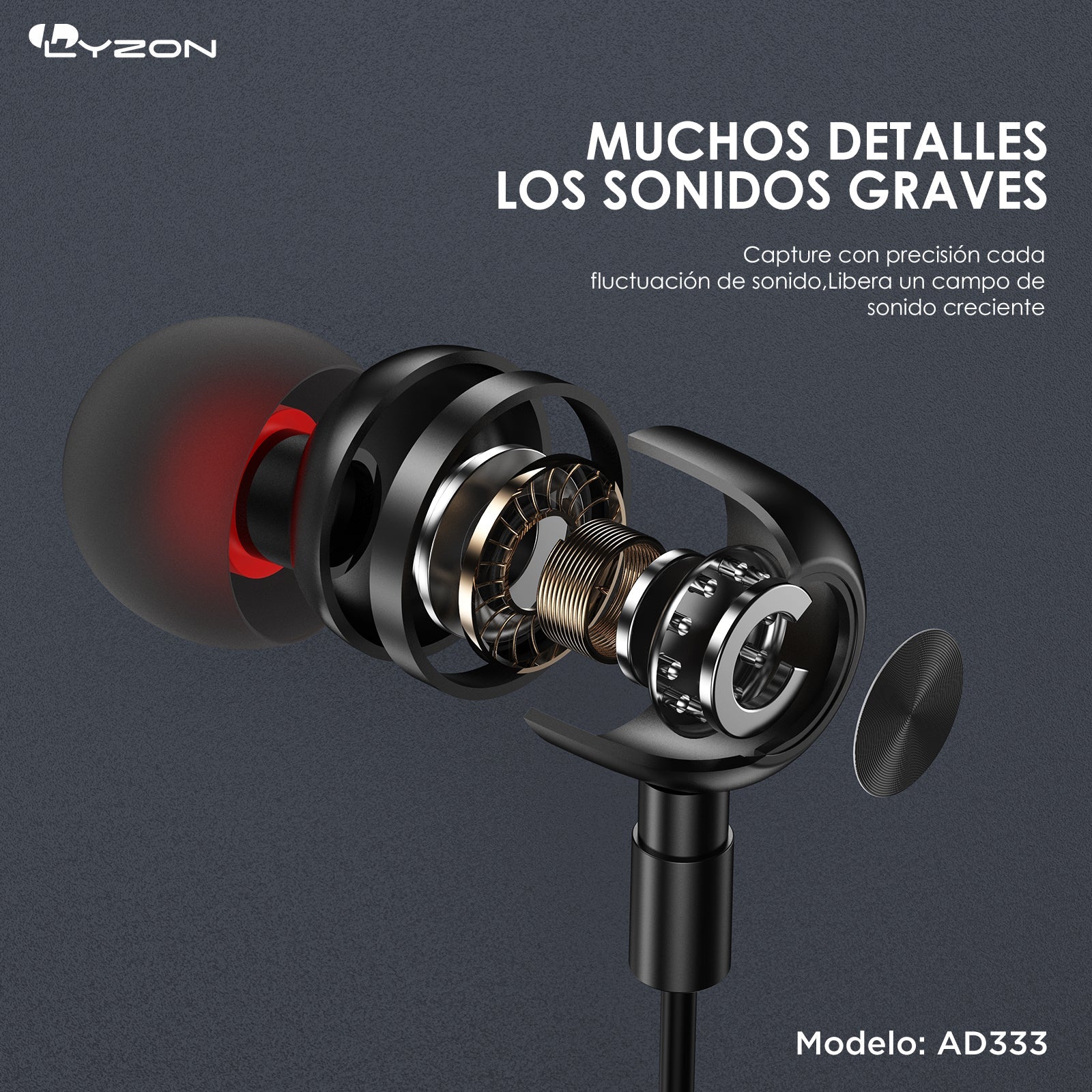 Audífonos Manos Libres Metálico AD333 - Mishop Mexico