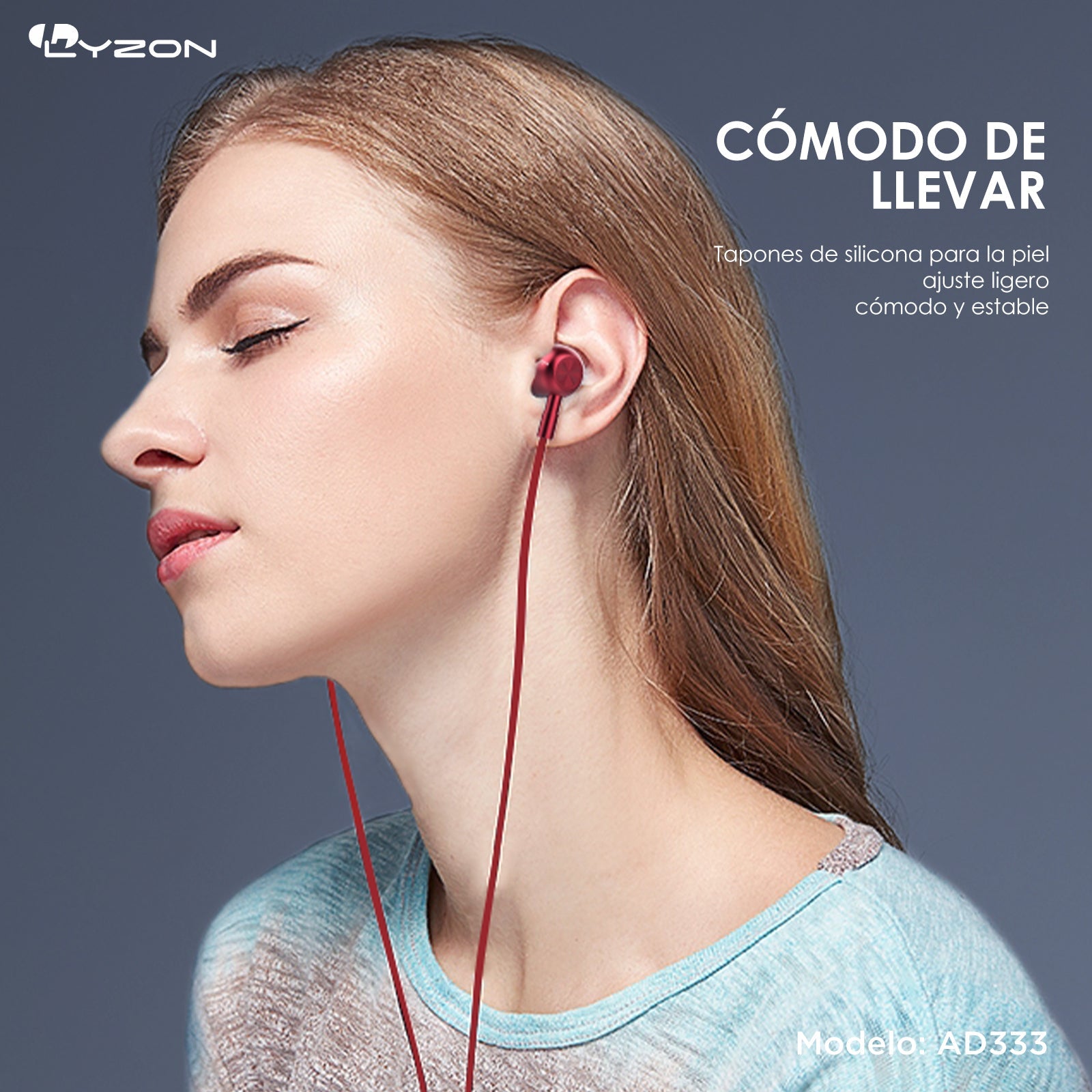 Audífonos Manos Libres Metálico AD333 - Mishop Mexico