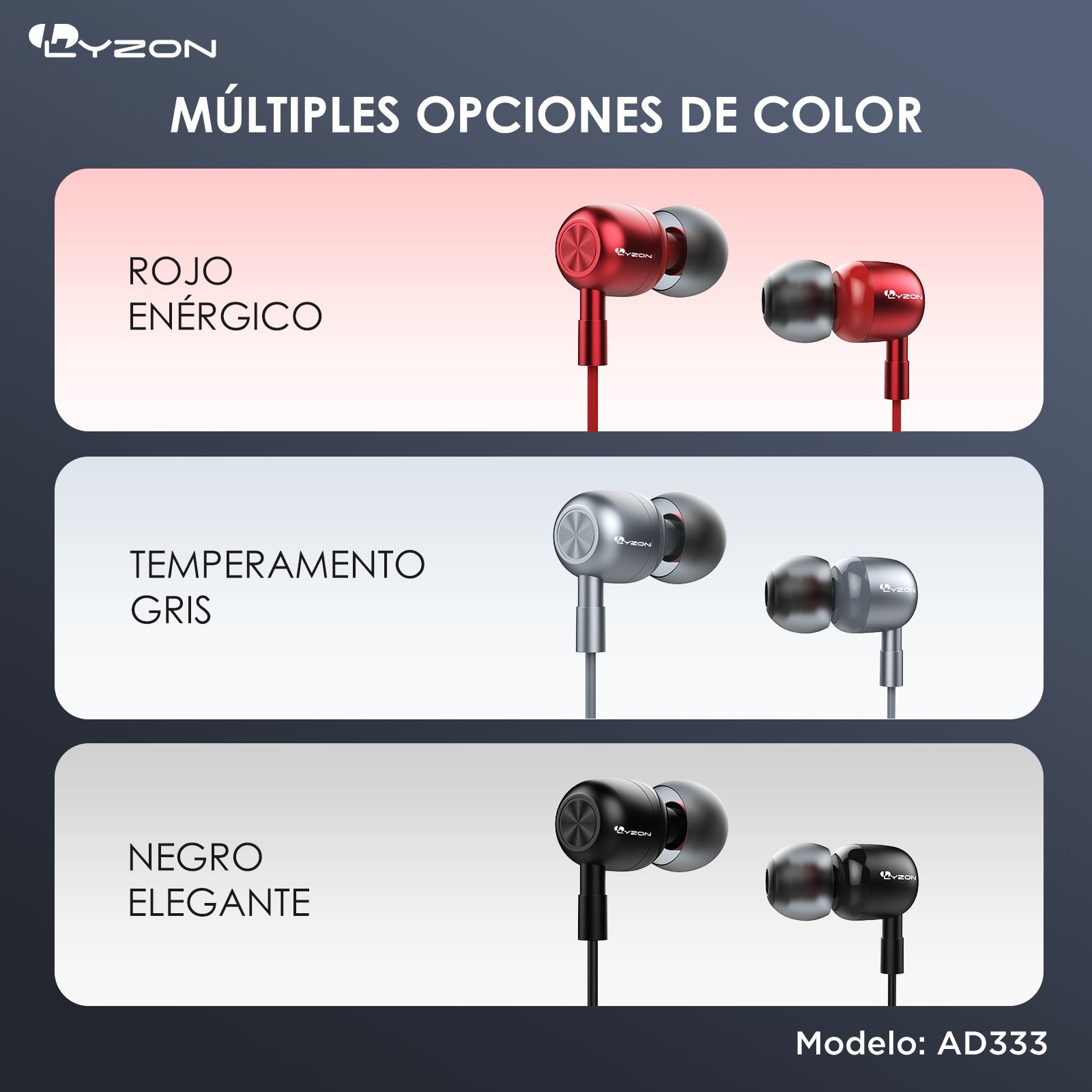 Audífonos Manos Libres Metálico AD333 - Mishop Mexico