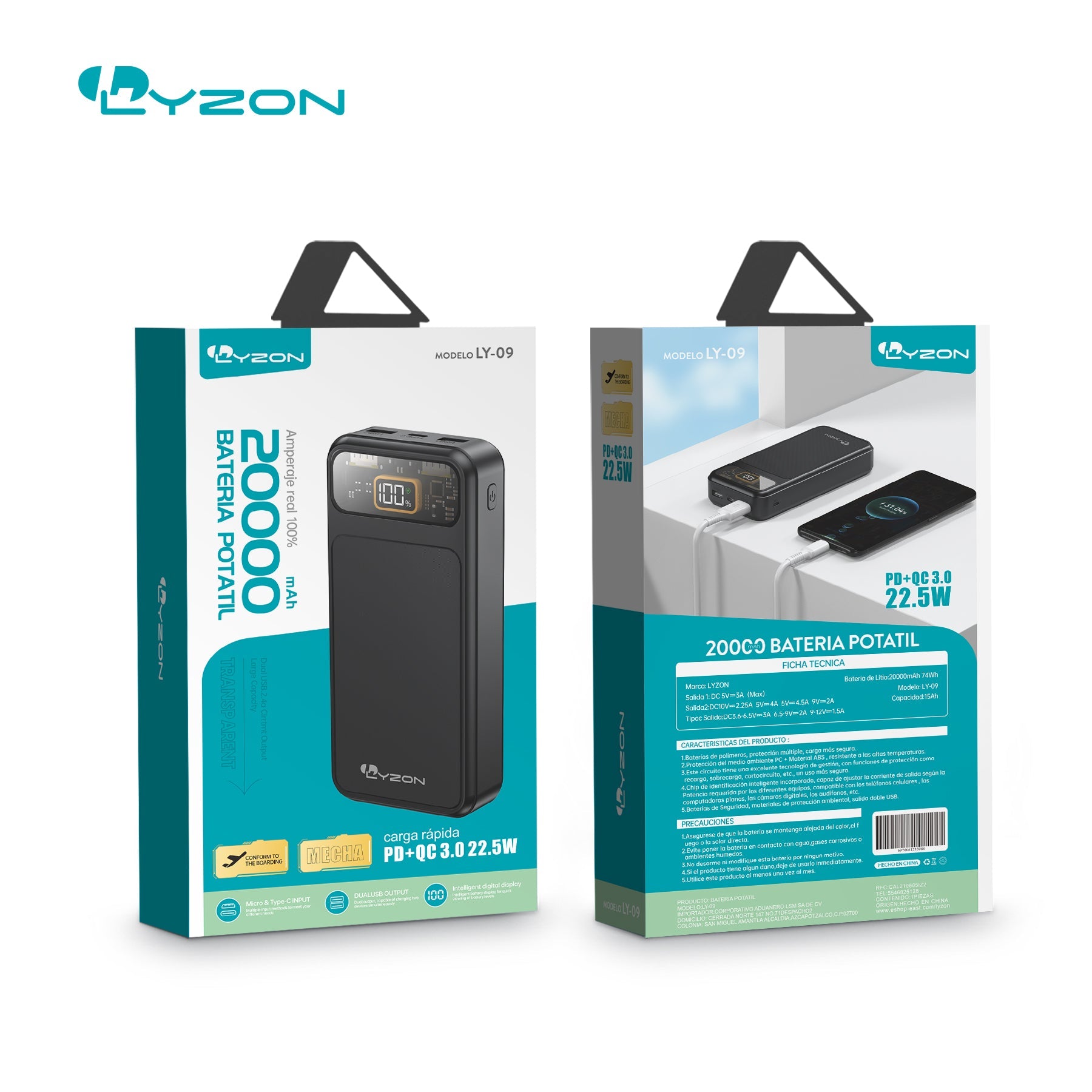 Batería Portátil PowerBanck LY - 09 - Mishop Mexico