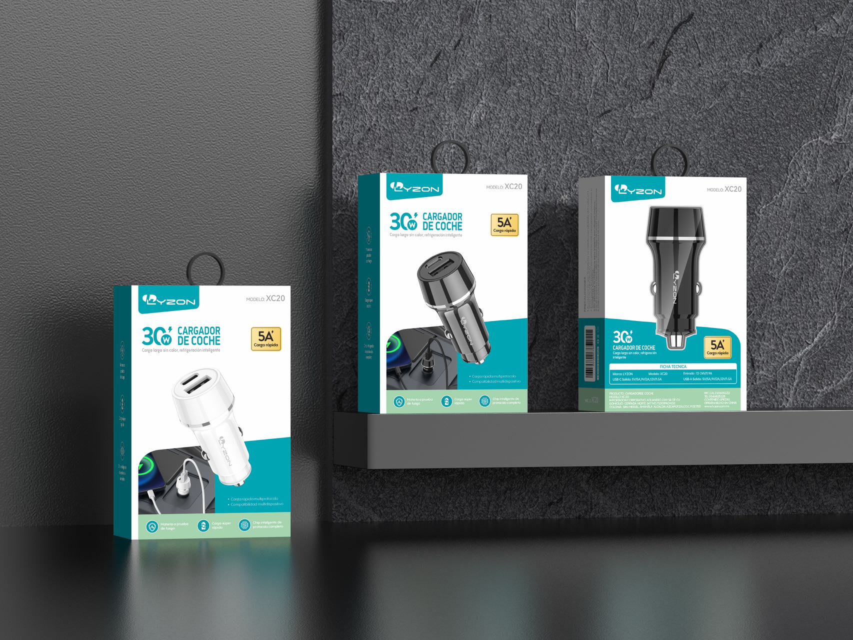Cargador De coche LYZON XC20 - Mishop Mexico
