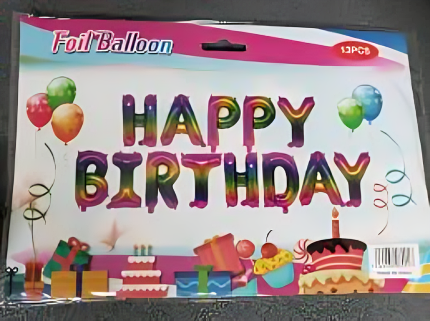 set de película de aluminio  inglesa para fiesta de  cumpleaños 13pz - 809-5
