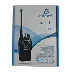 Radio fm walkie talkie, con base para carga y accesorios / con.43