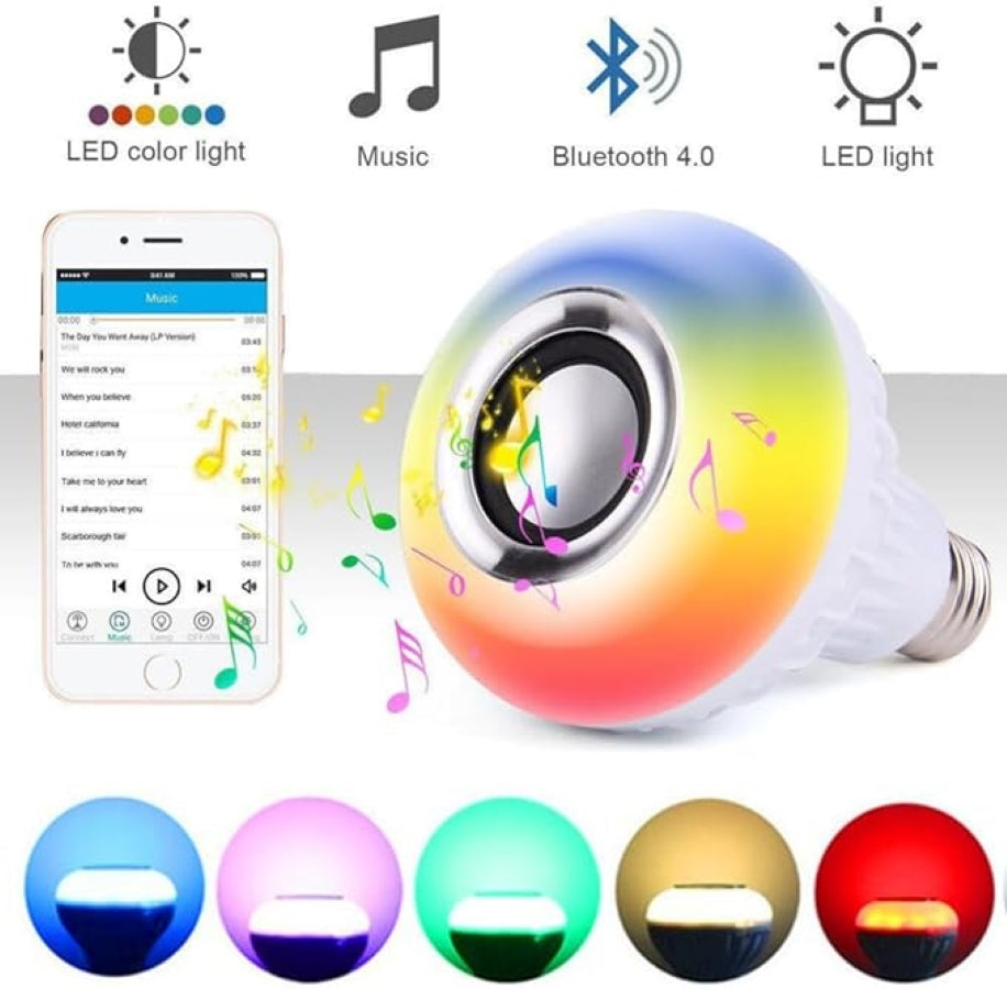 CDMX - Foco LED Bocina Bluetooth con Control Remoto